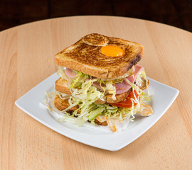 Super Continental Sandwich freshly prepared and ready to eat. Homemade