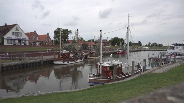 Greetsiel harbour. Greetsiel in northern germany