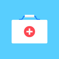 First aid kit. Flat design. Vector illustration