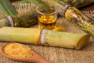 Cachaça is the name of a typical alcoholic drink produced in Brazil maked with sugarcane....