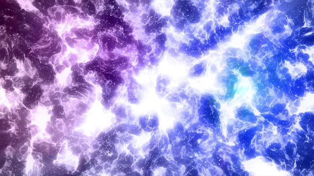 Abstract power, cosmos background with purple and blue lights. Smoke, dye, ink concept, Dramatic clouds cg. 