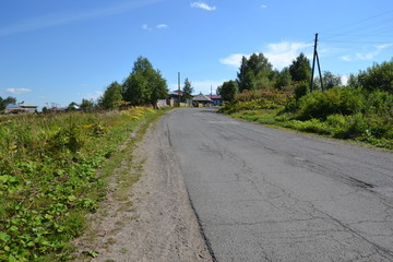 road to a small village in the north of Perm region