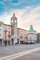 Fototapeta na wymiar Beautiful view of the Square of the Three Martyrs in Rimini, Italy