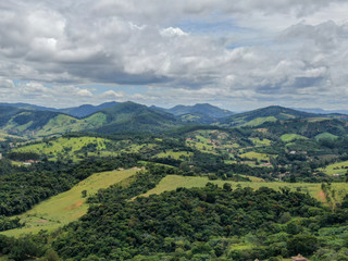 Aerial view tropical mountain Monte Alegre do Sul, Brazil