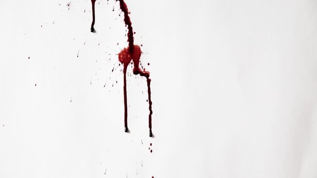 Cleaning blood splash on white background. halloween concept