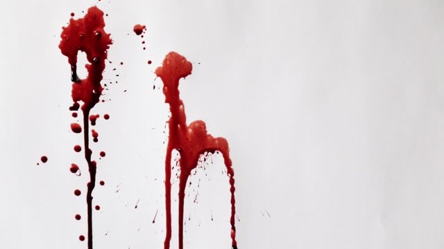 Cleaning blood splash on white background. halloween concept