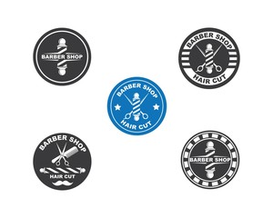 barber shop icon logo vector icon