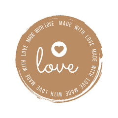 Made with Love inscription lettering quote. Made with Love calligraphy. Made with Love card. Vector illustration