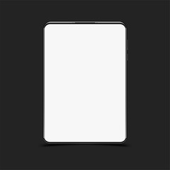 Mock-up realistic Tablet on black background. Flat vector illustration EPS 10