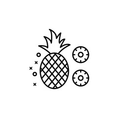 Pineapple organic fruits icon. Element of Hawaii icon
