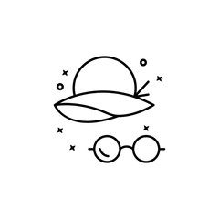 Hat glasses summer icon. Element of Hawaii icon