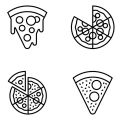 Pizza Vector Line Icon Set