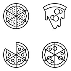 Pizza Vector Line Icon Set