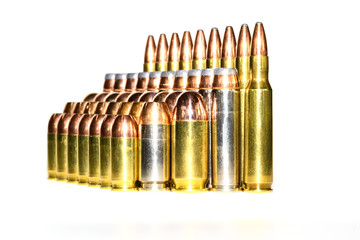 Various bullets in rows with white background