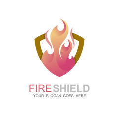 Fire Shield logo template designs, 3d logo template