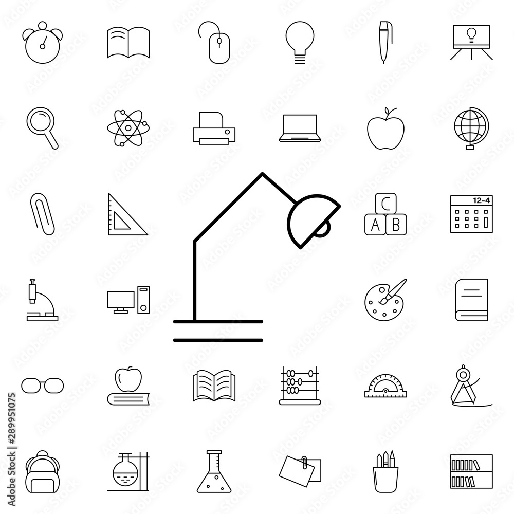 Aufkleber table lamp icon. universal set of education for website design and development, app development