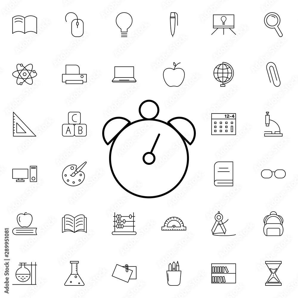 Poster alarm clock icon. universal set of education for website design and development, app development