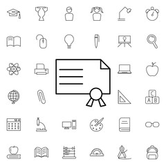 Diploma icon. Universal set of education for website design and development, app development