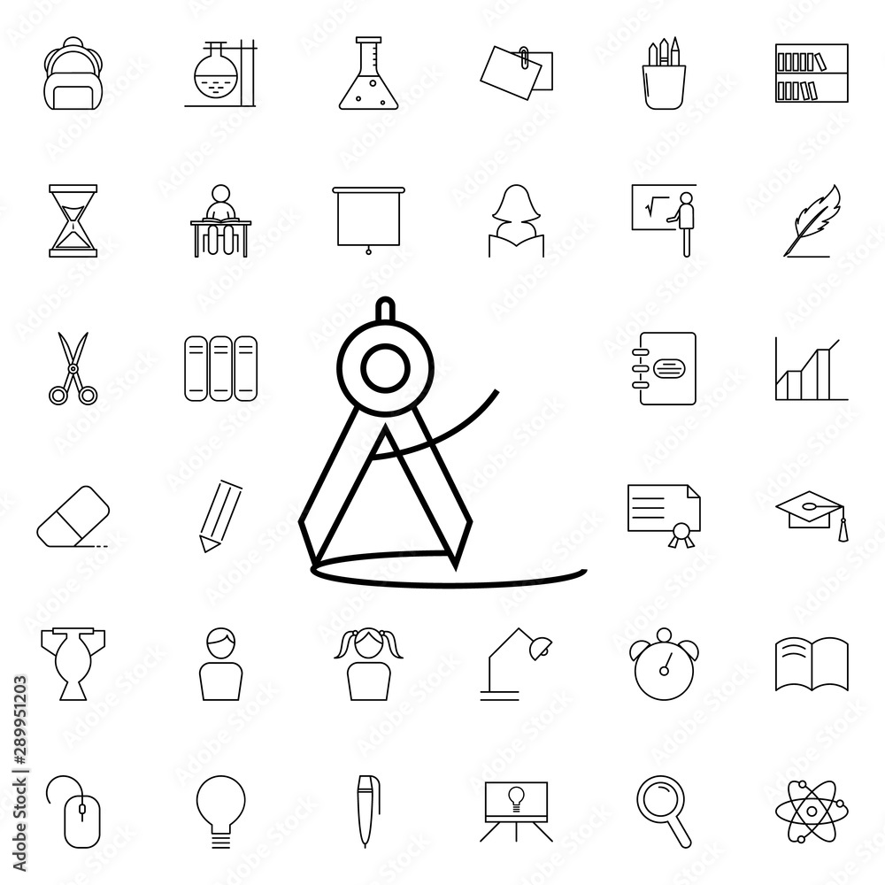 Poster compass icon. universal set of education for website design and development, app development