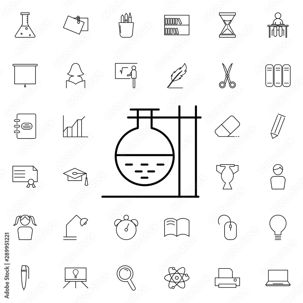Poster laboratory flask icon. universal set of education for website design and development, app developmen