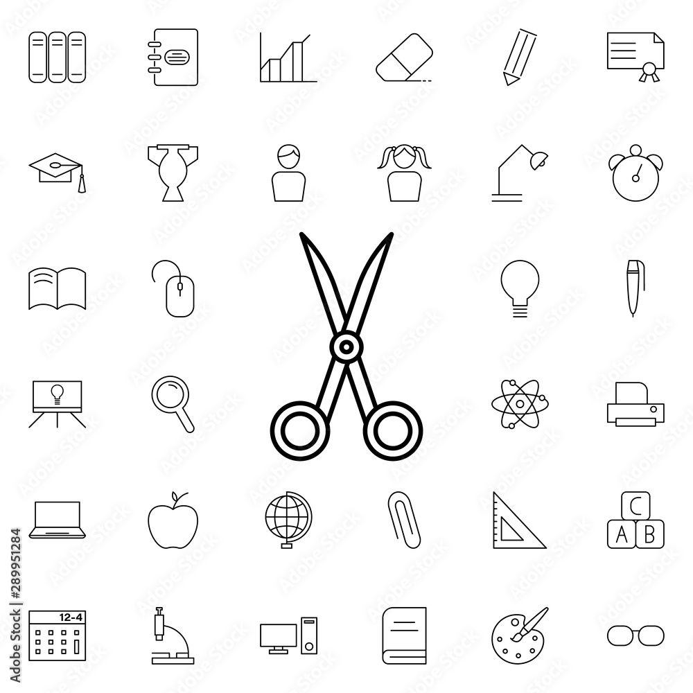 Poster scissors icon. universal set of education for website design and development, app development