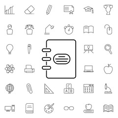 Notebook icon. Universal set of education for website design and development, app development
