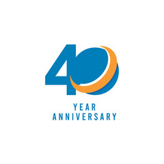 40 Years Anniversary Global Vector Template Design Illustration
