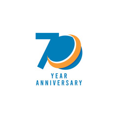 70 Years Anniversary Global Vector Template Design Illustration