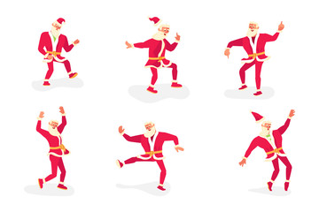 Set of Santa Claus dancing