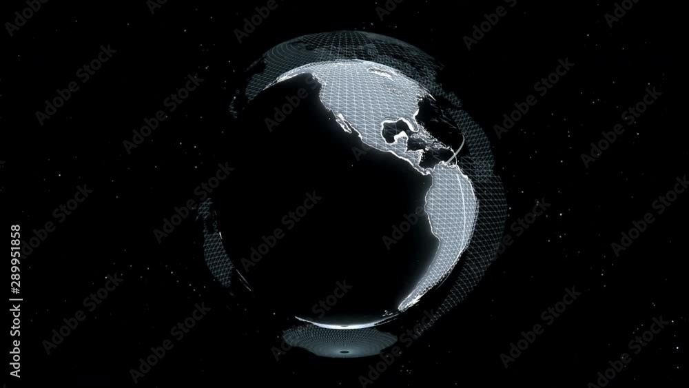 Aufkleber digital data globe, social future technology idea concept. abstract 3d rendering.