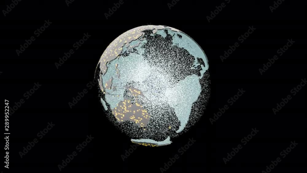 Poster digital data globe, social future technology idea concept. abstract 3d rendering.