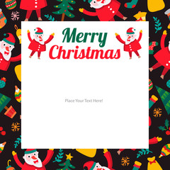 Christmas card template with Santa Claus.
