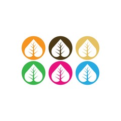 Tree leaf vector logo design, eco-friendly concept