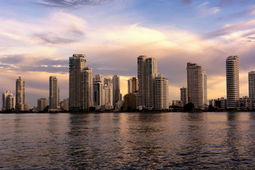 Obraz premium Cartagena skyline at sunset