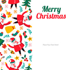 Christmas card template with Santa Claus.