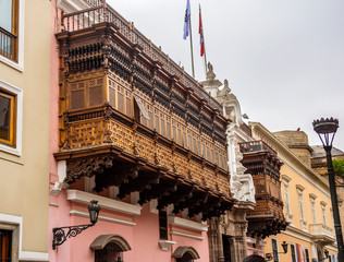 Architecture in downtown Lima, Peru.