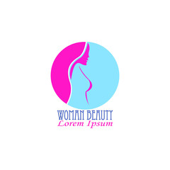 woman beauty hair salon logo design