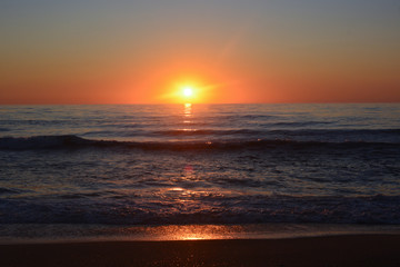Sunrise over the Atlantic ocean as seen from Rodanthe on the Outer Banks of North Carolina