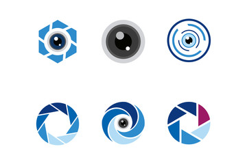 lens logo icon vector set