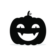 Jack o'lantern. Happy Halloween icon. Jack o'lantern silhouette. Happy Halloween icon. Black and white illustration