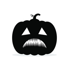 Jack o'lantern. Happy Halloween icon. Jack o'lantern silhouette. Happy Halloween icon. Black and white illustration