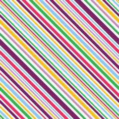 Obraz premium Multi colored diagonal stripes seamless pattern background. 