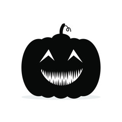 Jack o'lantern. Happy Halloween icon. Jack o'lantern silhouette. Happy Halloween icon. Black and white illustration