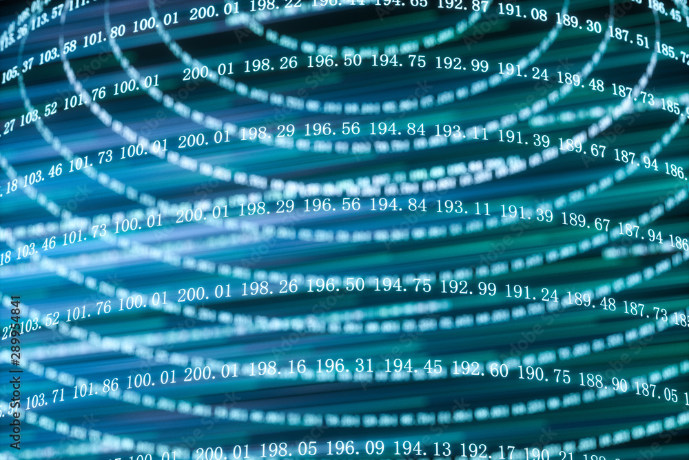 Poster digital lines made of numbers, globe big data background, 3d rendering