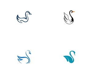 Swan option logo Template simple creative icon