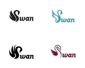 Swan option logo Template simple creative icon