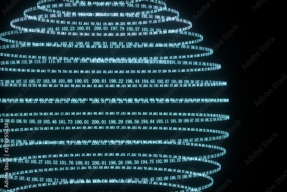 Poster digital lines made of numbers, globe big data background, 3d rendering