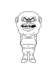 übergewicht dick fettsack hässlich fett diät ungesund gesicht großer kopf augen mund cool clipart comic cartoon lachen lustig monster