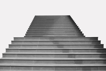 Fototapeta premium Abstract image : Front view architecture of concrete staircase isolated on grey background.