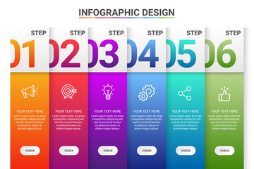 Infographic Template Hexagon Design Options and Steps Progress Bussines Vector